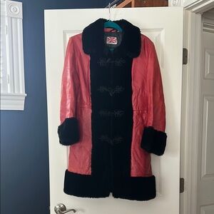 Women's Red and Black Coat